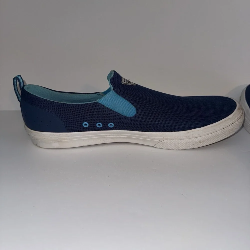 Men's Size 12 Columbia PFG Performance Fishing Gear Slide-On Shoes Blue Sneaker